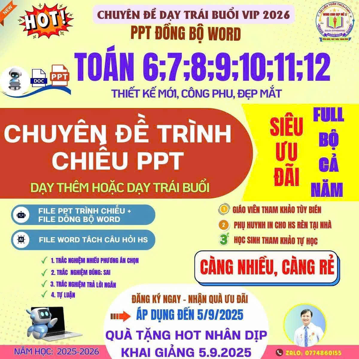 COMBO TOÁN THPT VÀ THCS- SIÊU ƯU ĐÃI ĐÓN NĂM HỌC MỚI 2025-2026
